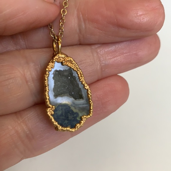 Agate Slice Necklace, Druzy - Picture 2 of 5